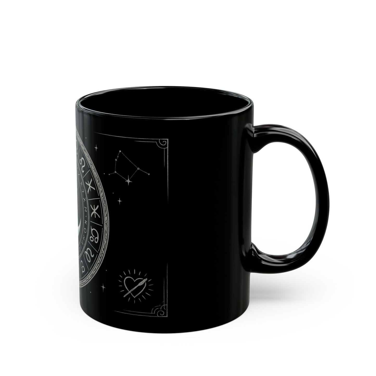 Crescent Moon 1 Black Mug — Zodiac Symbols Coffee Cup