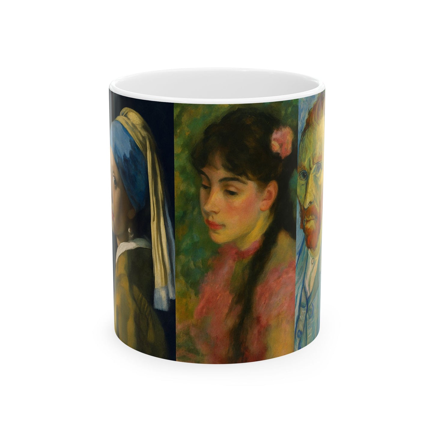 Artistic Ceramic Mug - Portraits Through History, Famous Artwork, Beautiful, Timeless