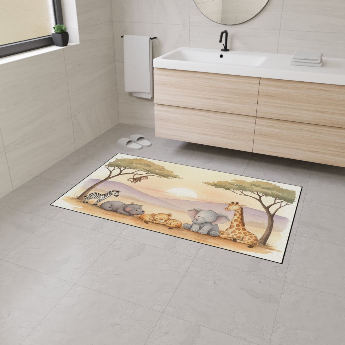 Sleepy Safari - Baby Safari Nursery Floor Mat for Nursey or  Kids' Play Area
