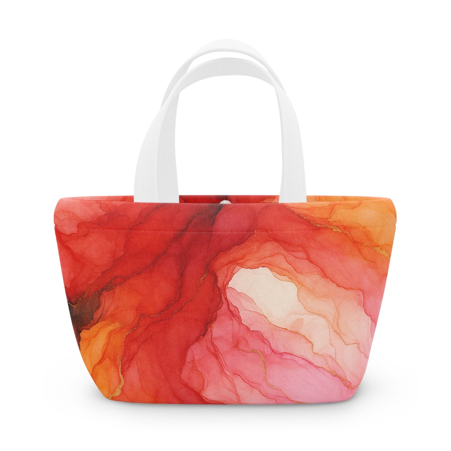Stylish Red Abstract Lunch Bag – Insulated Tote for Work, School, Picnics, Eco-Friendly Gift, Trendy Storage Solution