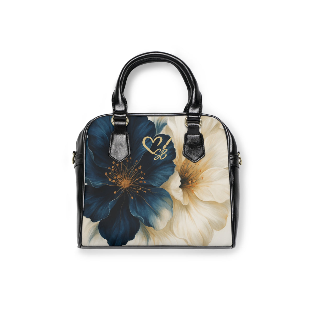 Stella 2 Blue and Ivory Floral Shoulder Handbag