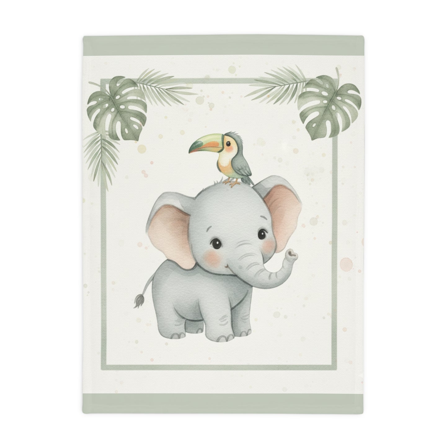 Baby Elephant 2- Baby Safari Plush Blanket -Coordinates with Baby Safari nursery items Baby
