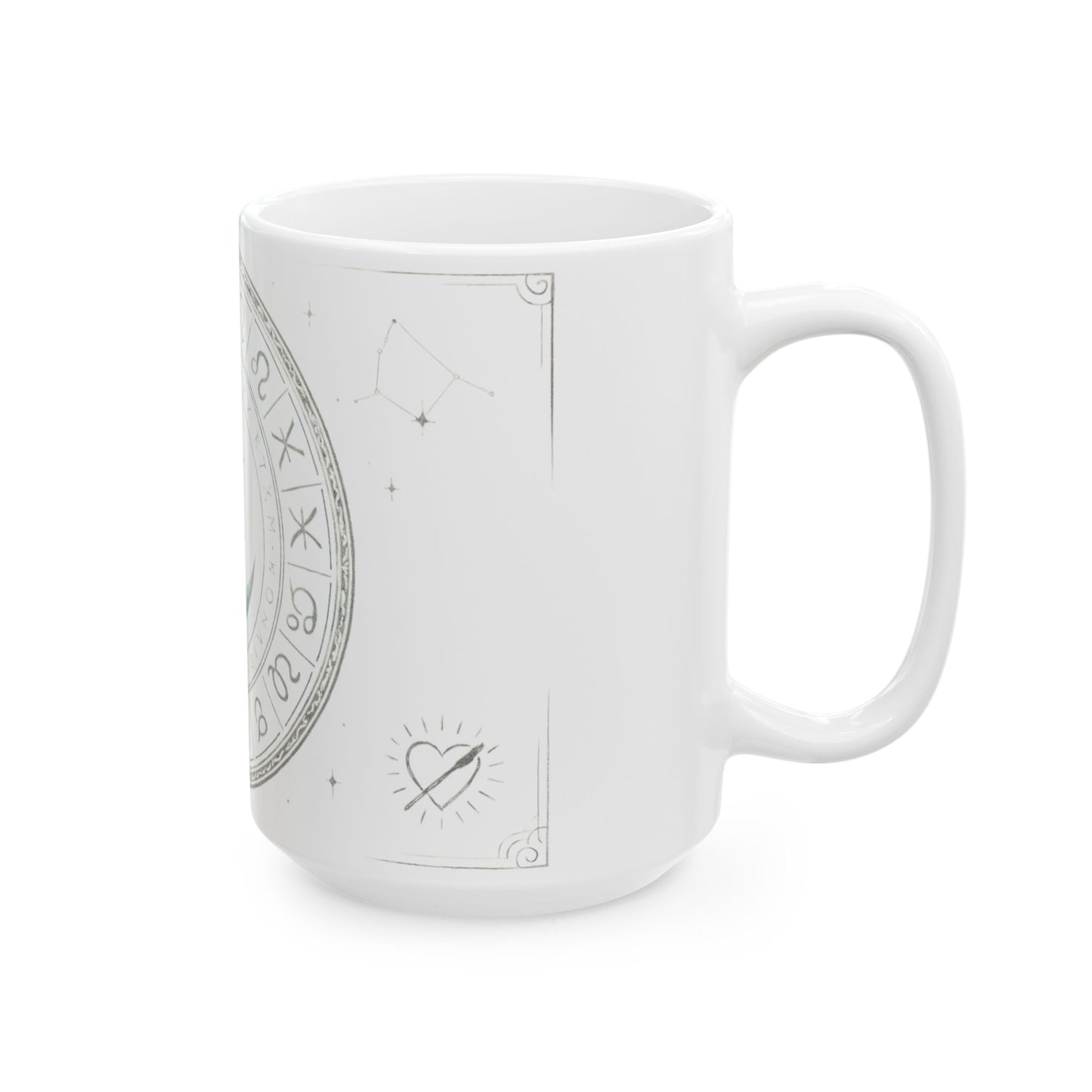 Taza Blanca Stellar Nova — Taza de Café de Cerámica de Astrología Celestial (325ml/444ml)