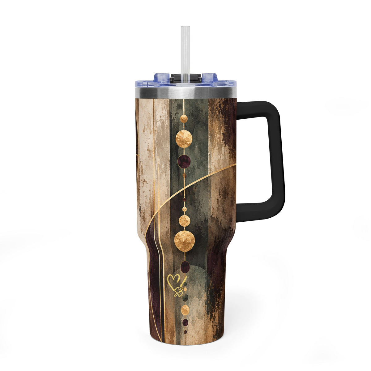 Lunar Rings 40oz Tumbler — Abstract Moon Phase Vacuum Mug