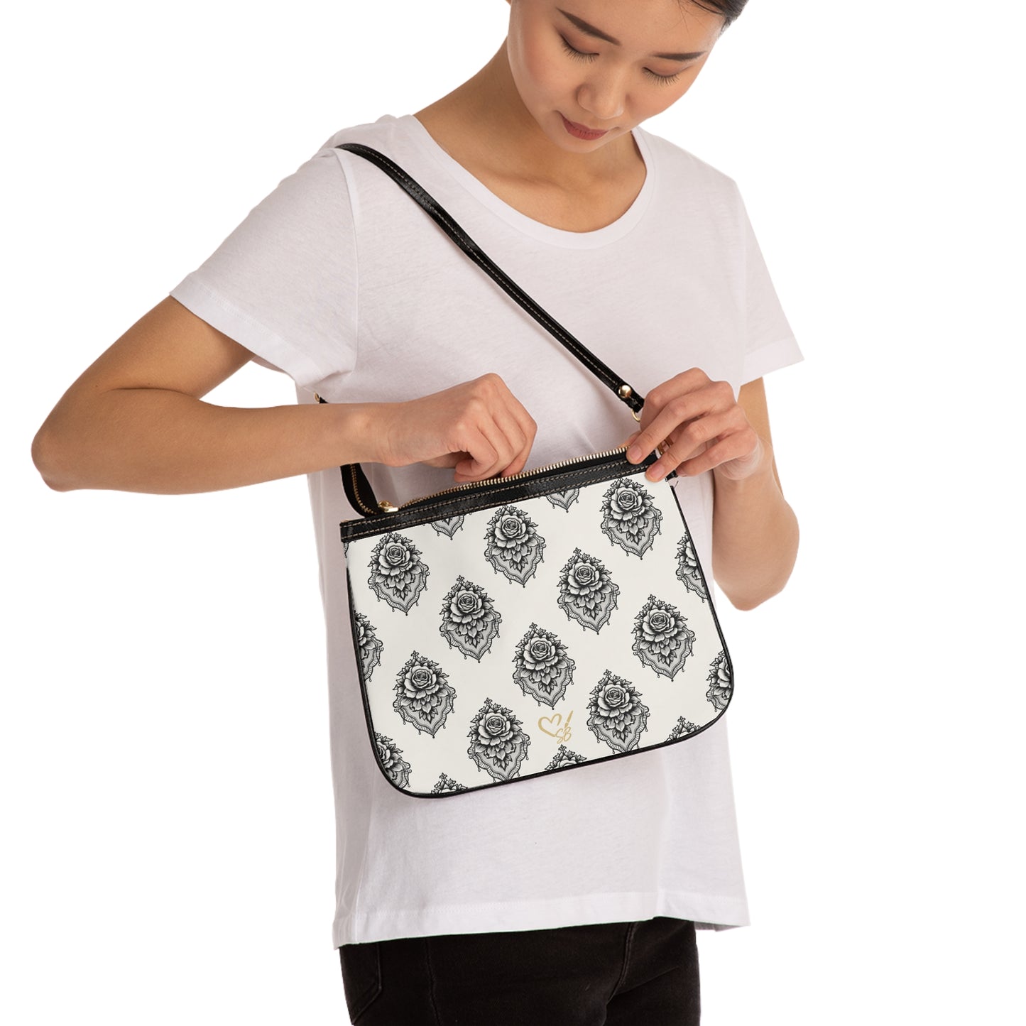 Bolso bandolera Rosa Velada con diseño de cruz
