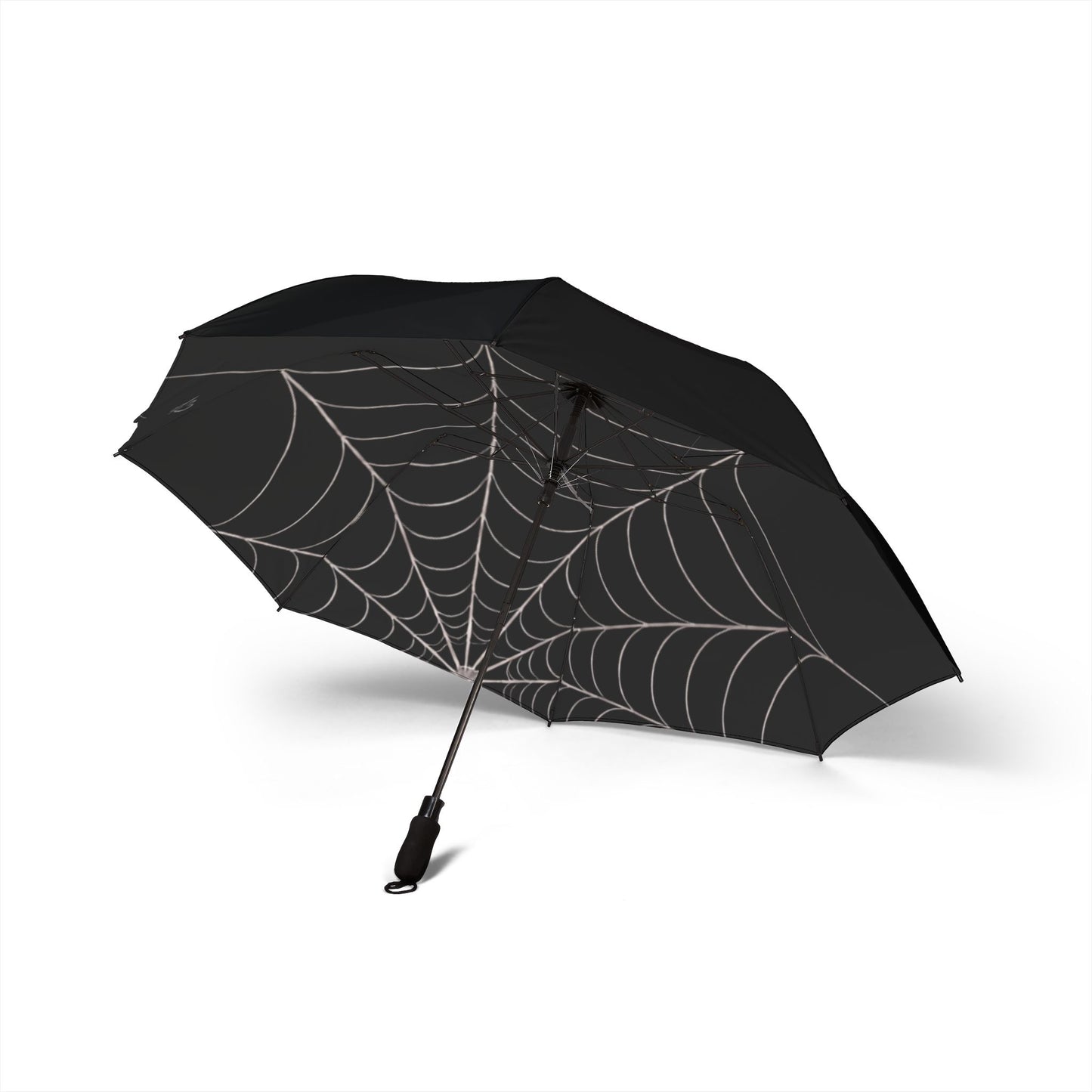 Drift-Spiderweb Foldable Umbrella — Compact Semi‑Automatic Rain Umbrella with Gothic Web Design