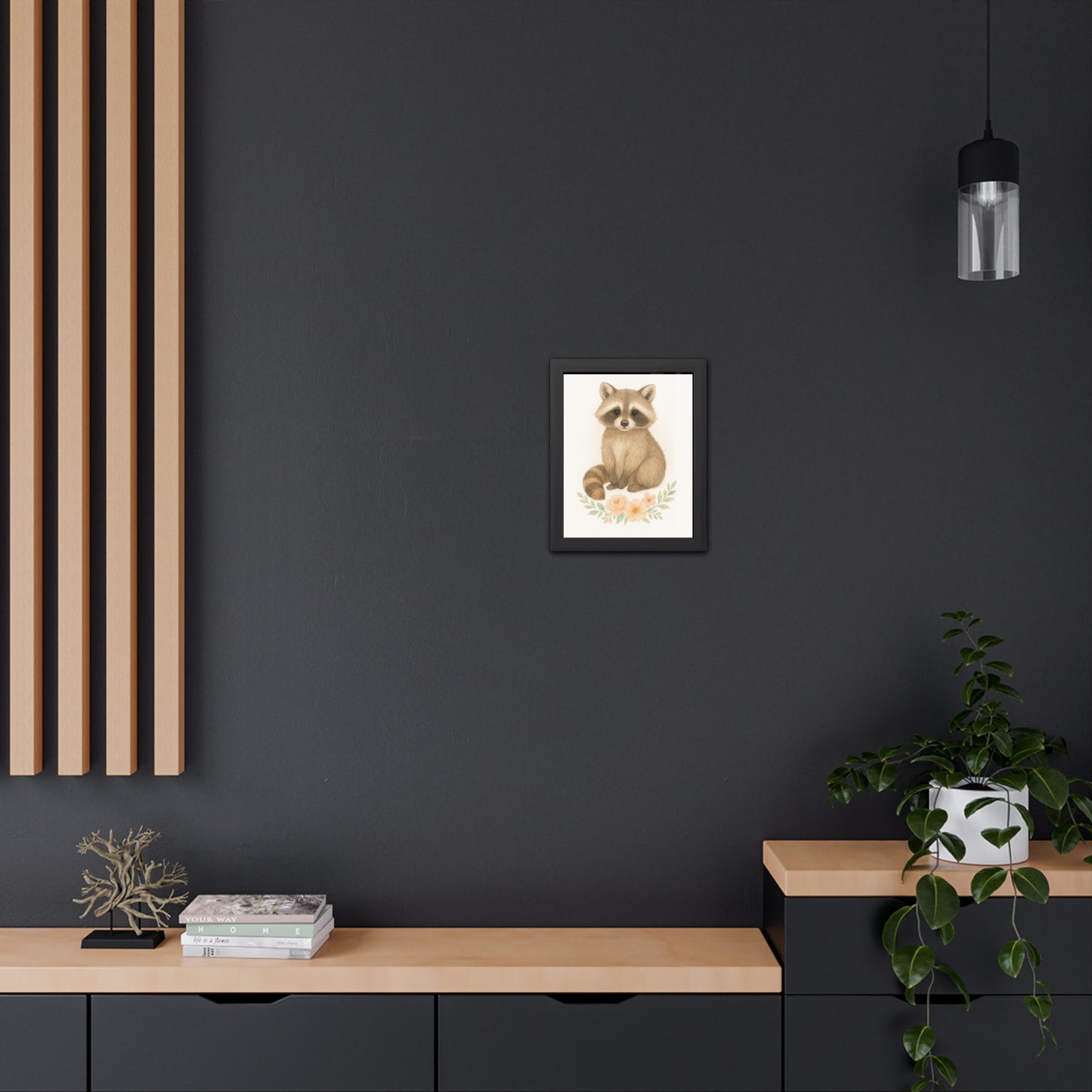 Racoon-Woodland Friends Country Chic Framed Poster