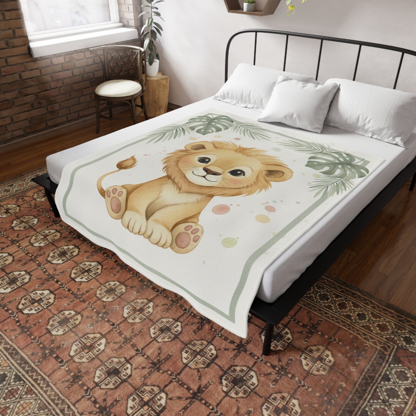 Baby Lion 2- Baby Safari Plush Blanket -Coordinates with Baby Safari nursery items Baby