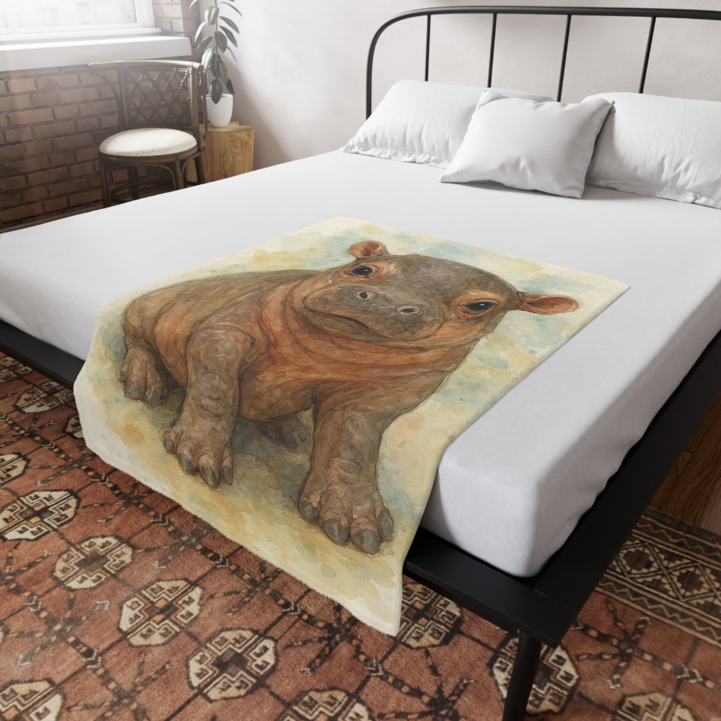 Baby Hippo-Savanah Collection-Plush Blanket