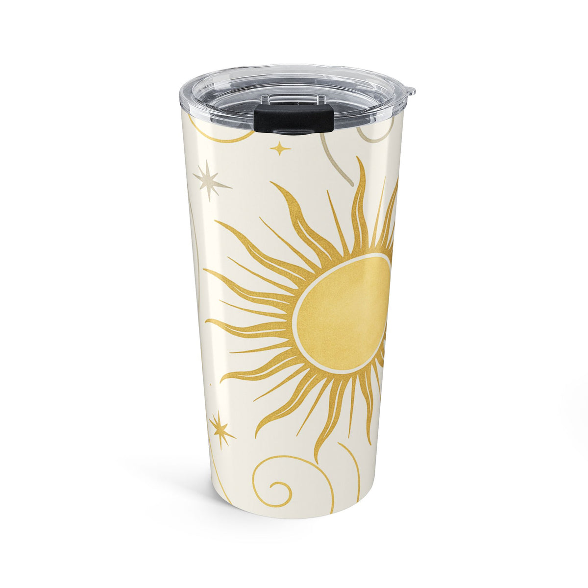 Sunburst 20oz Tumbler — Celestial Gold Sun and Stars Insulated Travel Cup