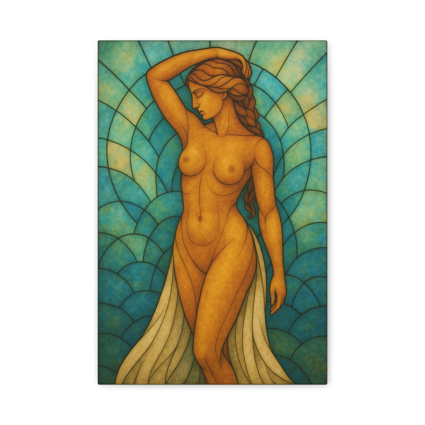 Etherial Stained Glass series -Stretched Canvas Art – Vibrant Figurative Design for Home Décor