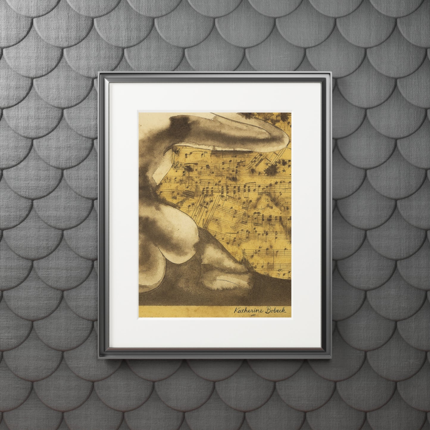 Rose Garden-Artistic Collection-Elegant Musical Fine Art Print with Passepartout Frame