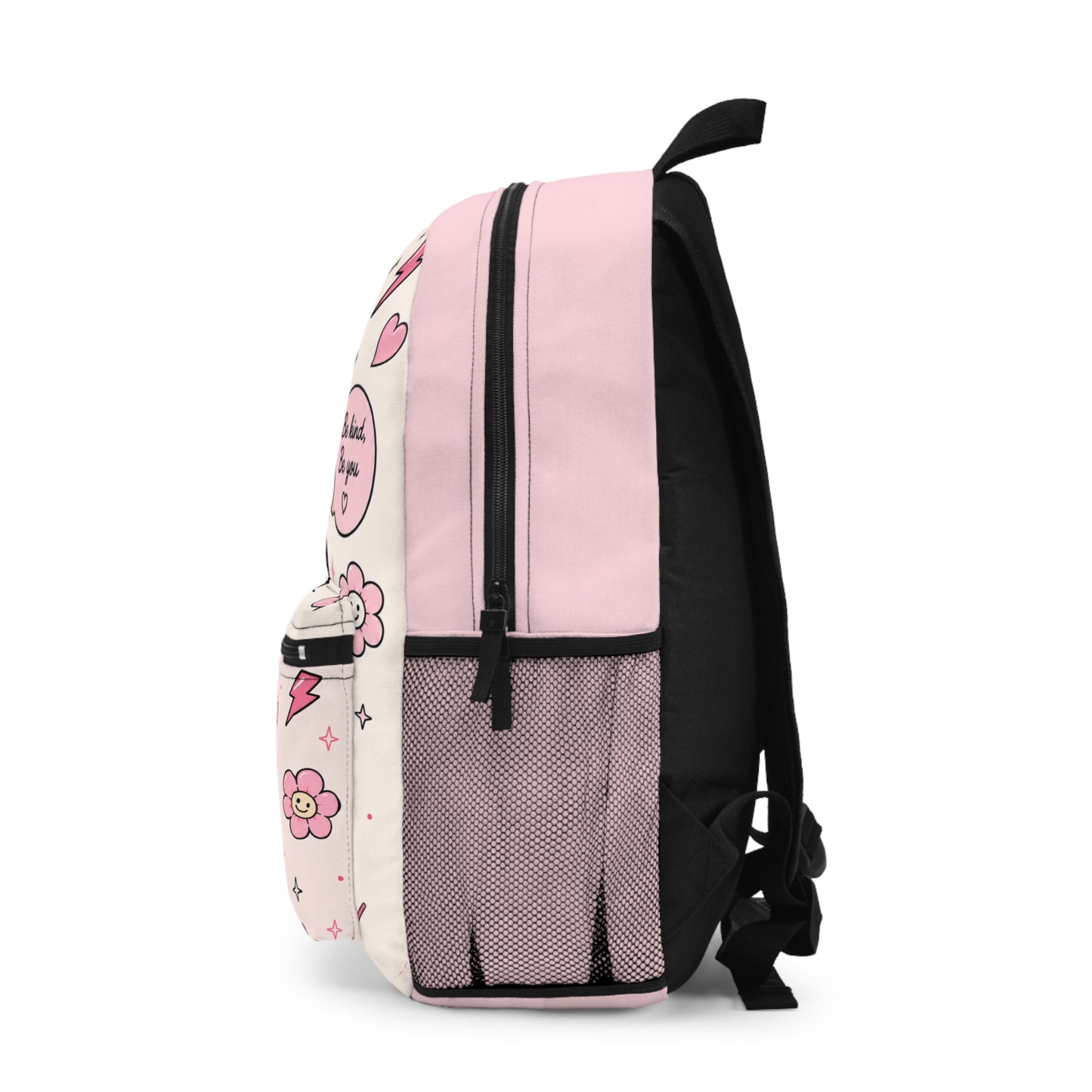 Cute Cat Backpack — "Be Kind Be You" Pink Kawaii School Bag