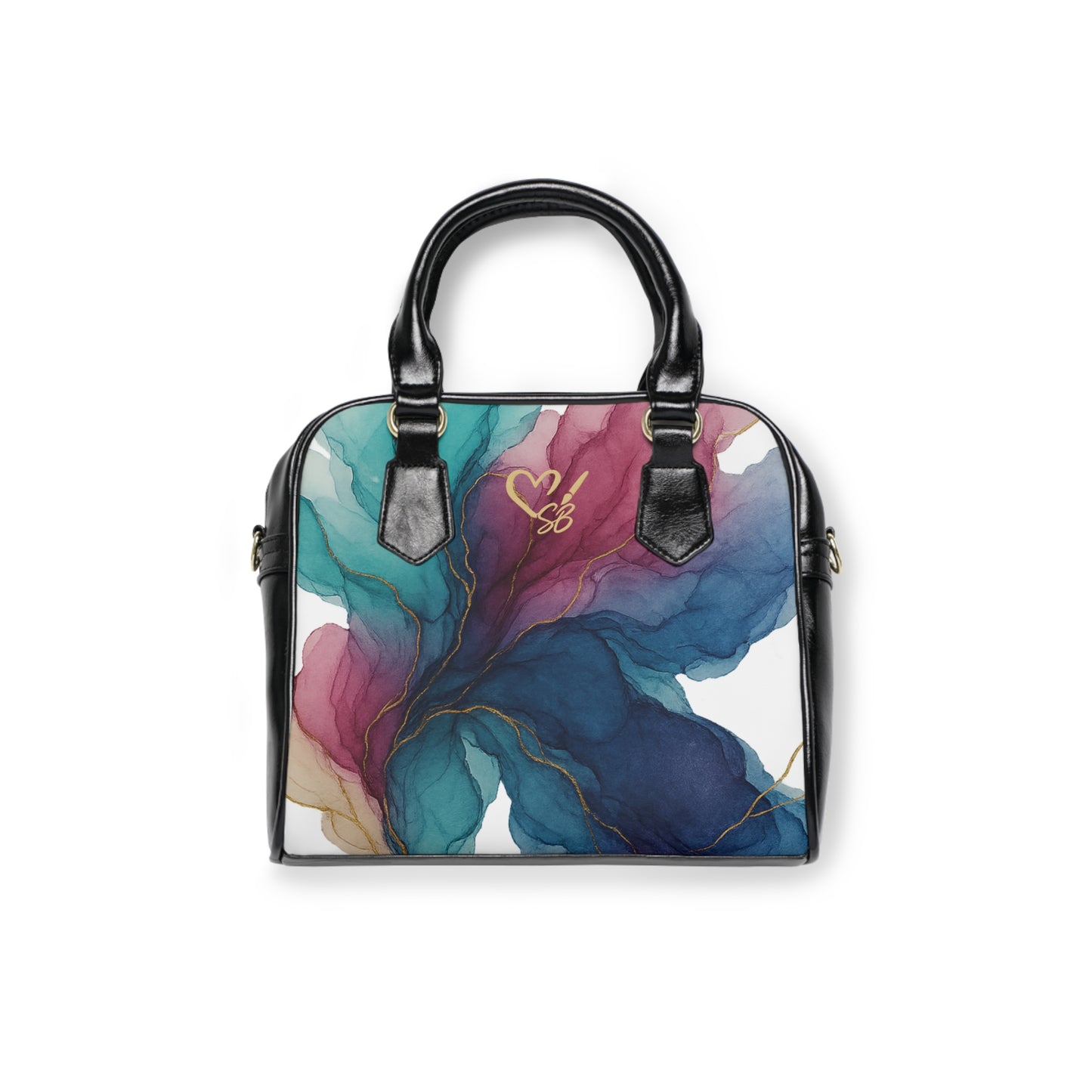 Heather-2025 Colección Artisan Luxe - Bolso de hombro — Bolso tote con espiral de acuarela colorida