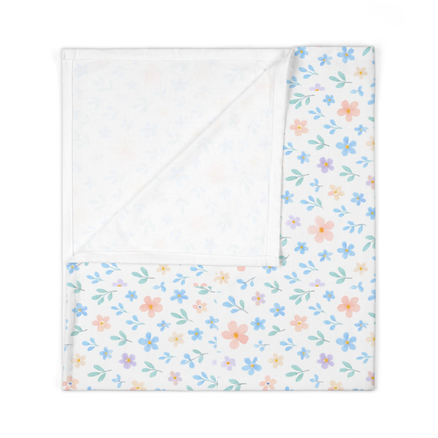 Floral Baby Swaddle Blanket — Soft Pastel Flowers Newborn Wrap
