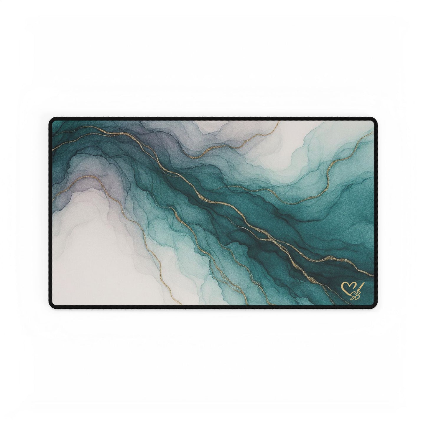 Waters Edge — Elegant Watercolor Desk Mat for Home Office