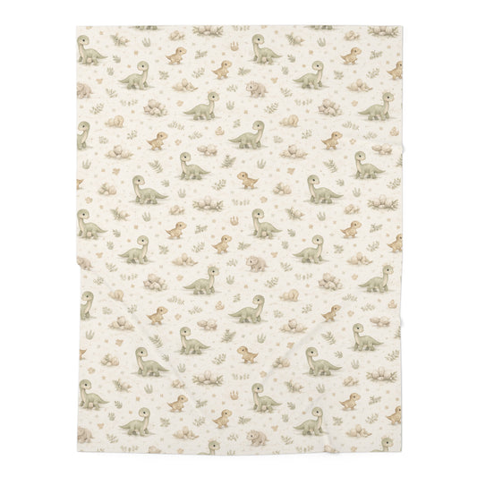 Swaddle Blanket — Neutral Dino Print Baby Blanket for Newborns & Baby Shower Gift