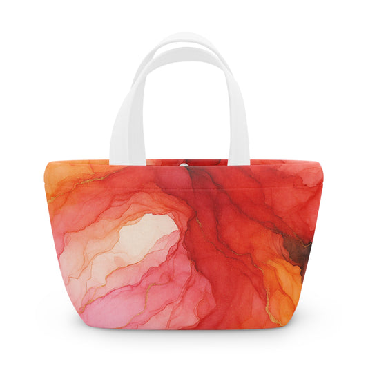 Armonías Carmesí - Colección Abstracta - Bolsa de Almuerzo Abstracta – Bolsa Térmica Aislada para el Trabajo, la Escuela, Picnics, Regalo Ecológico, Solución de Almacenamiento Moderna