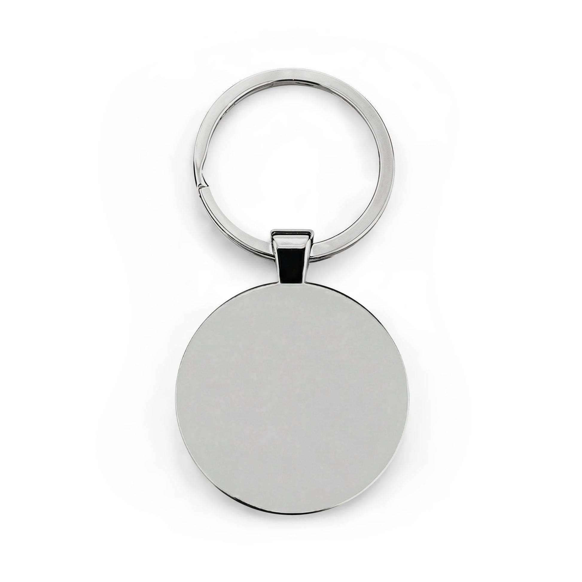 Sienna Artisan Luxe round stainless steel keychain back view – earthtone stained glass floral print keychain accessory by the Soulful Brush
