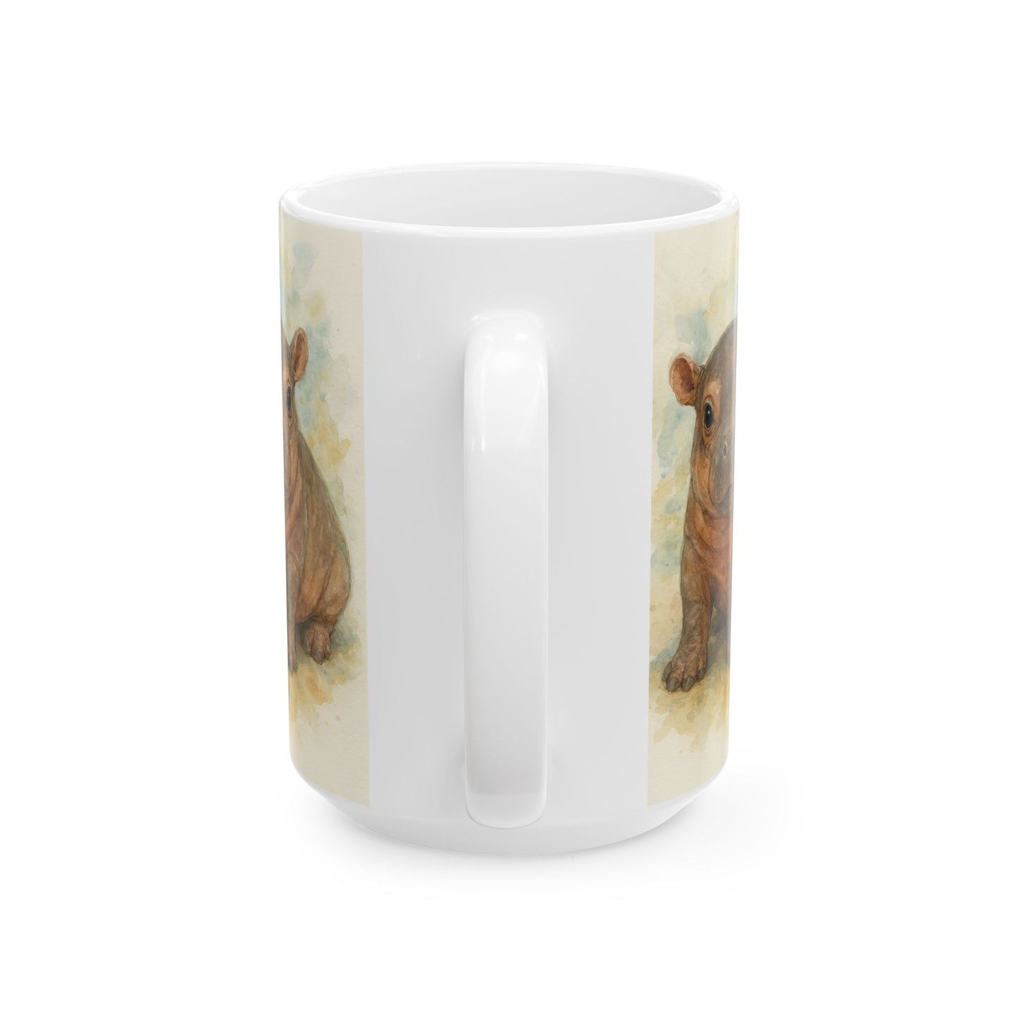 Baby Hippo Accent Coffee Mug, Animal Lover Gift, Unique Ceramic Mug, Coffee Cup for Birthdays, Home Decor, Cute Gifts