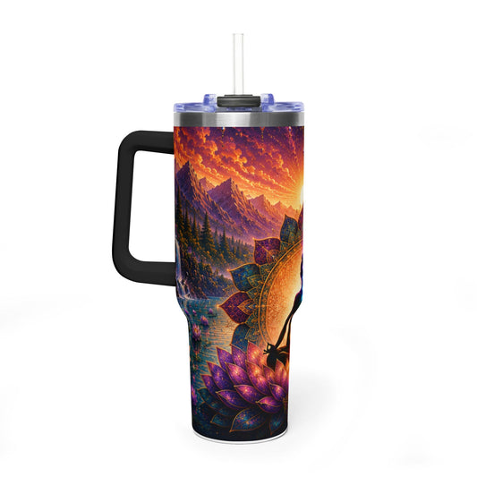 Chakra Meditation 20oz Tumbler — Spiritual Lotus Yoga Insulated Travel Cup
