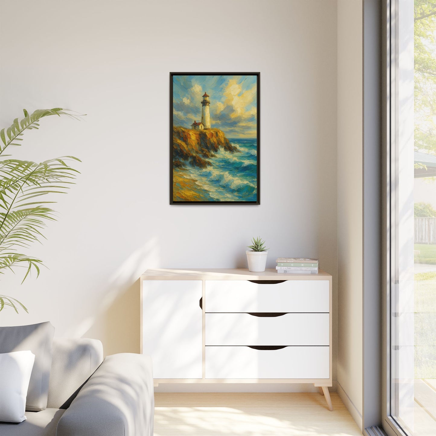 Lighthouse-Coastal Harmony Colldection-Framed Matte Canvas Print