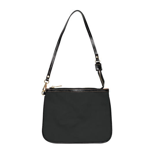 Bolso cruzado pequeño Relic Bloom — Bandolera elegante con diseño floral de damasco en blanco y negro
