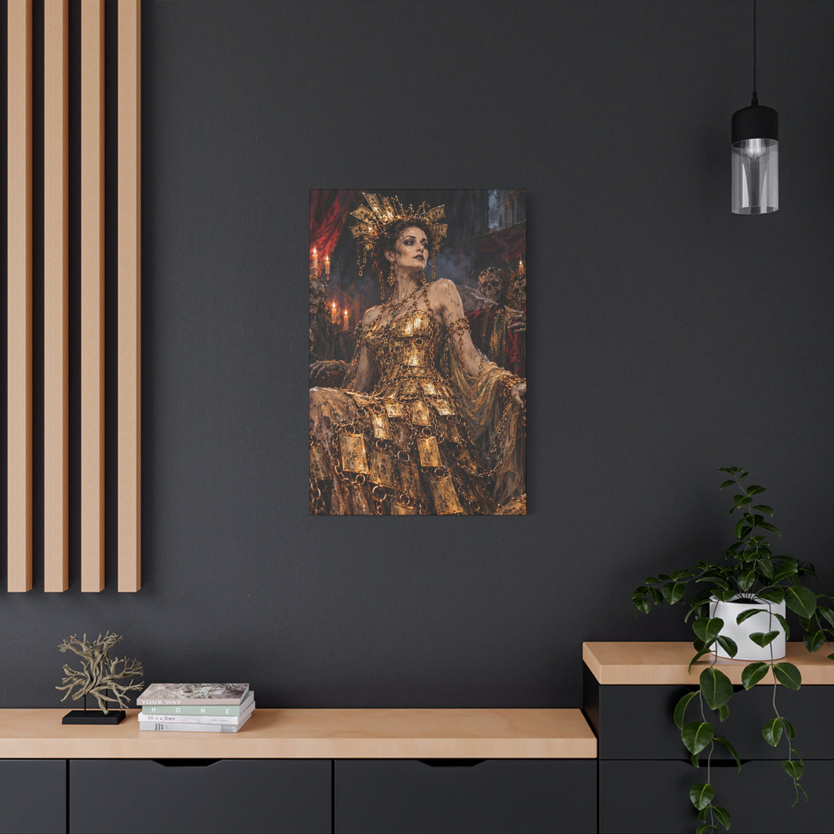 Gilded Dark Fantasy Queen Matte Canvas Wall Art