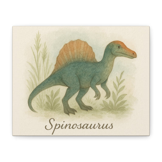 Spinosaurus Canvas Wall Art — Matte Stretched Dinosaur Print