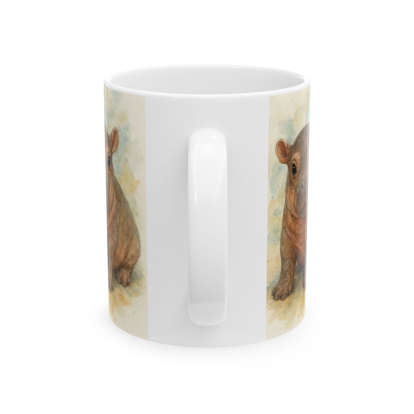 Baby Hippo Accent Coffee Mug, Animal Lover Gift, Unique Ceramic Mug, Coffee Cup for Birthdays, Home Decor, Cute Gifts