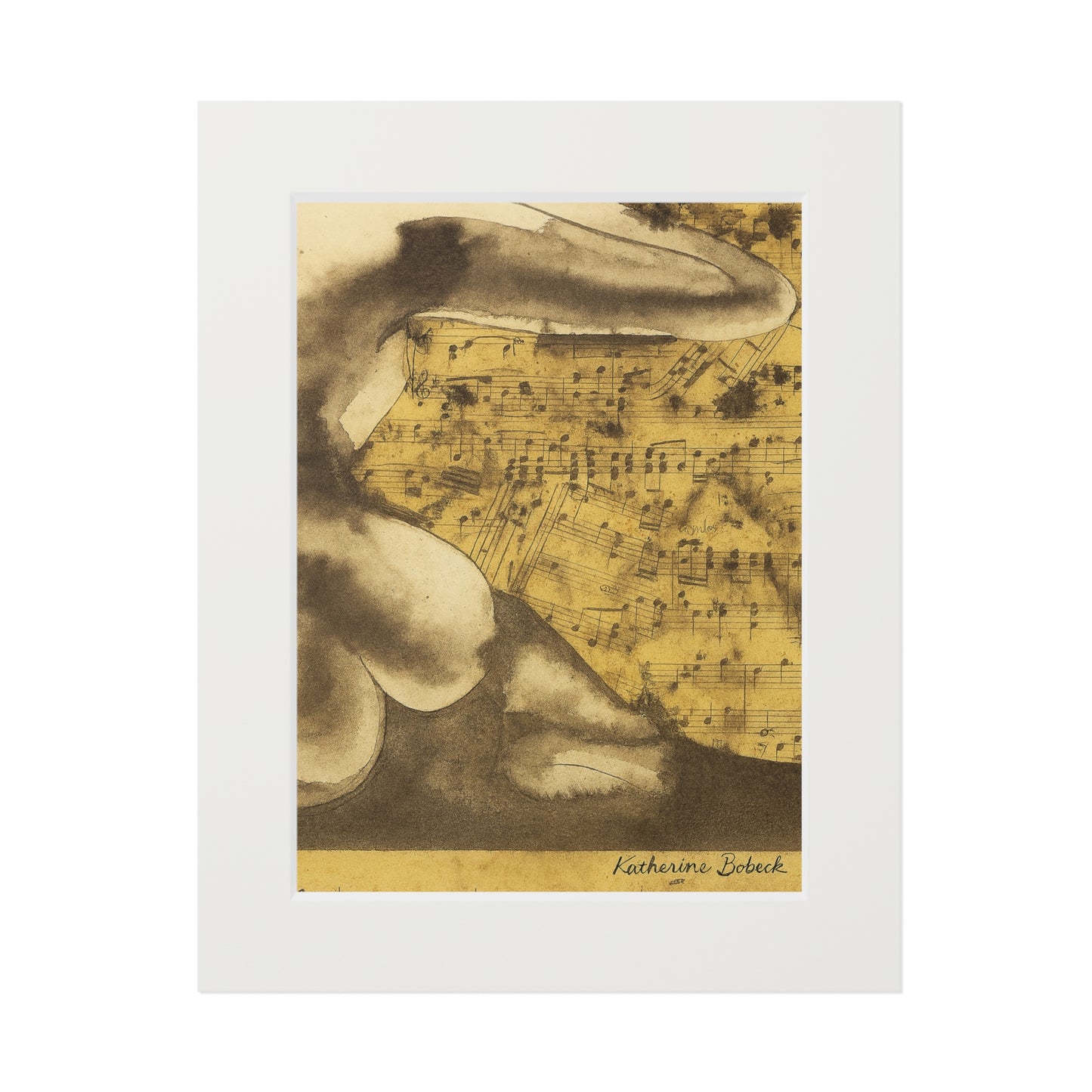 Rose Garden-Artistic Collection-Elegant Musical Fine Art Print with Passepartout Frame