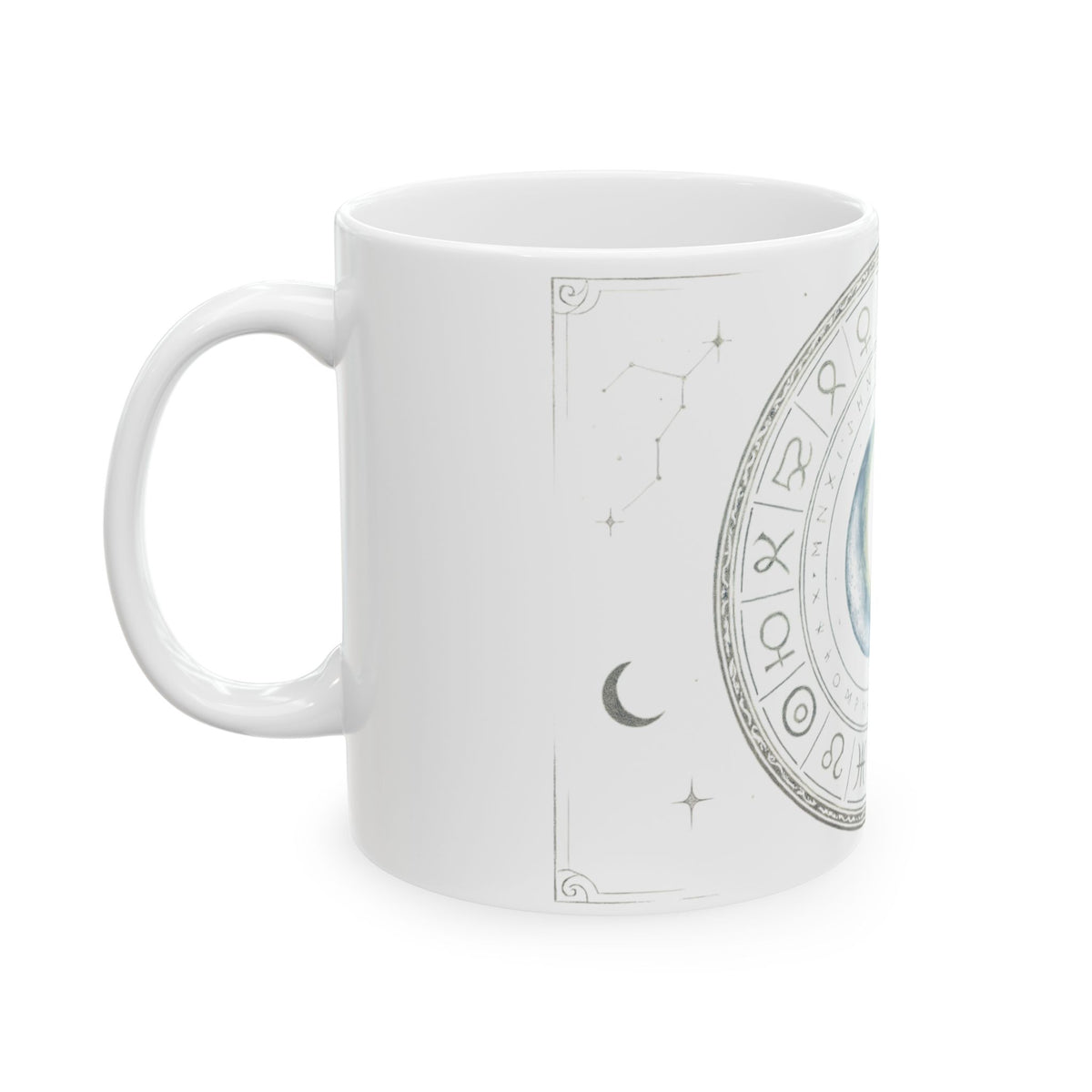 Stellar Nova White Mug — Celestial Astrology Ceramic Coffee Cup (11oz/15oz)