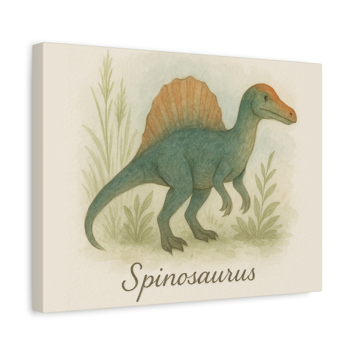 Spinosaurus Canvas Wall Art — Matte Stretched Dinosaur Print