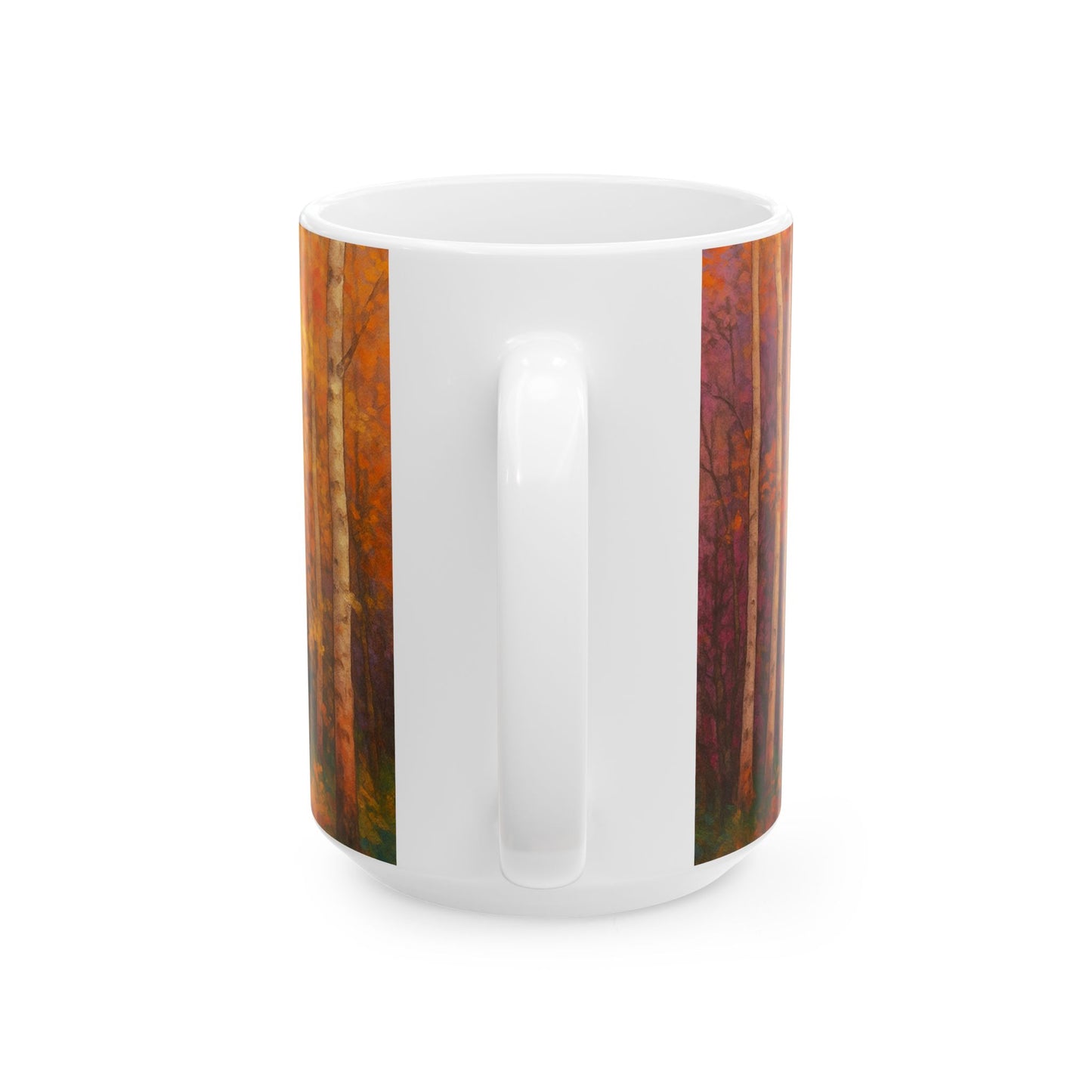 Taza de Cerámica Bosque Otoñal - Colección Ecos de los Maestros - Taza de Café Acogedora para Amantes de la Naturaleza