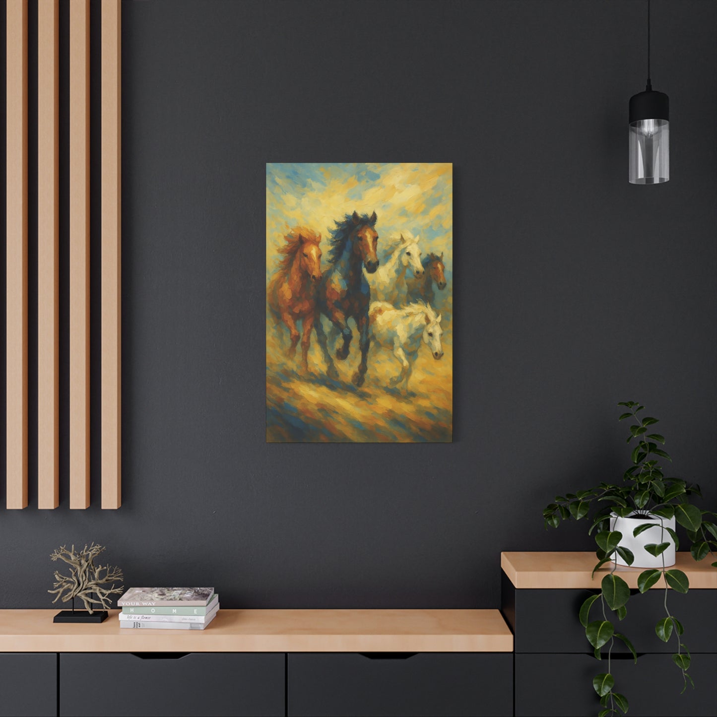 Galloping Wild Horses Matte Canvas Print — Stretched 1.25"
