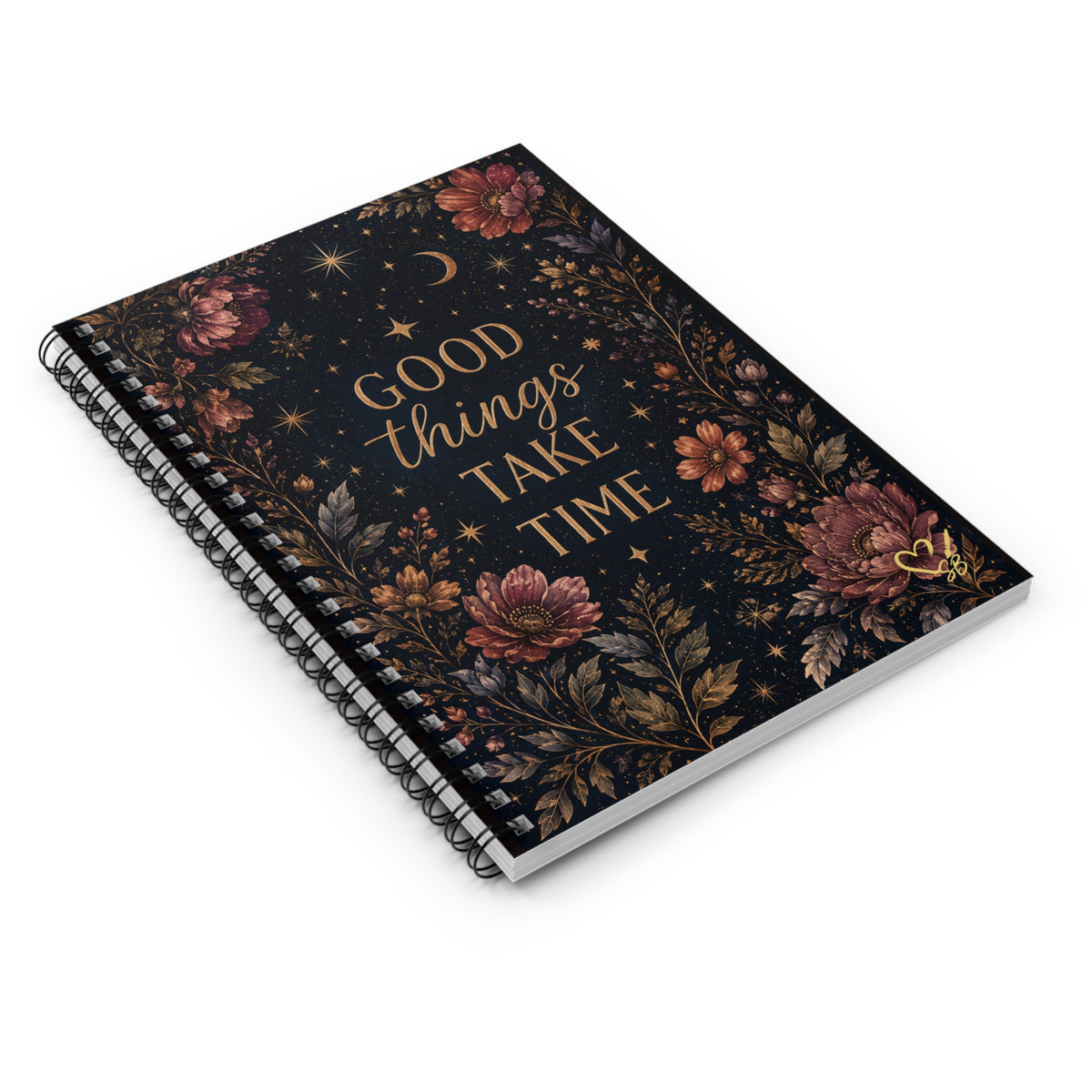Good Things Take Time Spiral Notebook — Floral Inspirational Ruled Journal