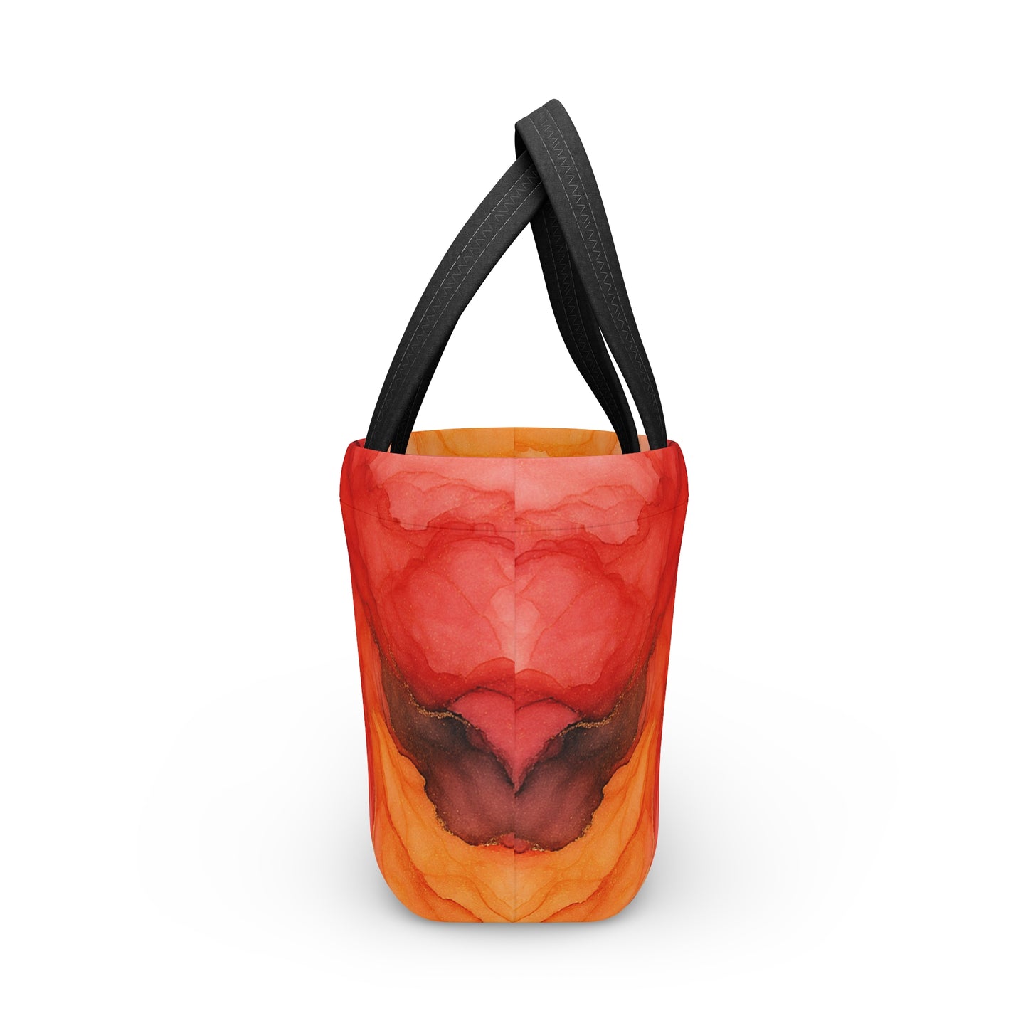 Crimson Harmonies-Abstract Collection- Abstract Lunch Bag – Insulated Tote for Work, School, Picnics, Eco-Friendly Gift, Trendy Storage Solution