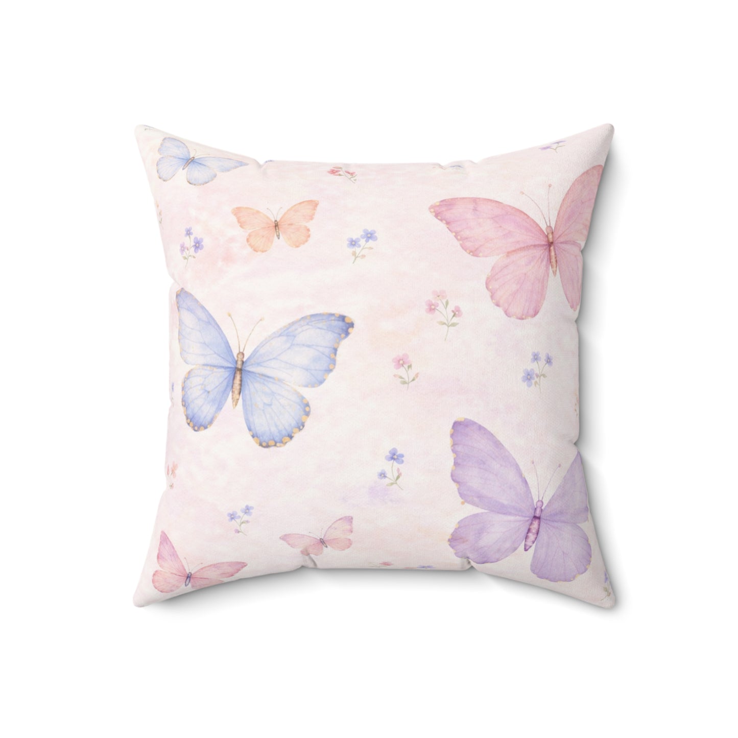 Cojín Cuadrado de Antelina Mariposa Rosa