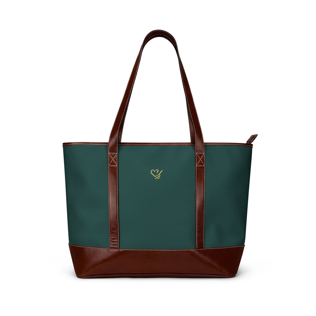 Moonlit Geometry Tote — Teal & Gold Celestial Art Bag