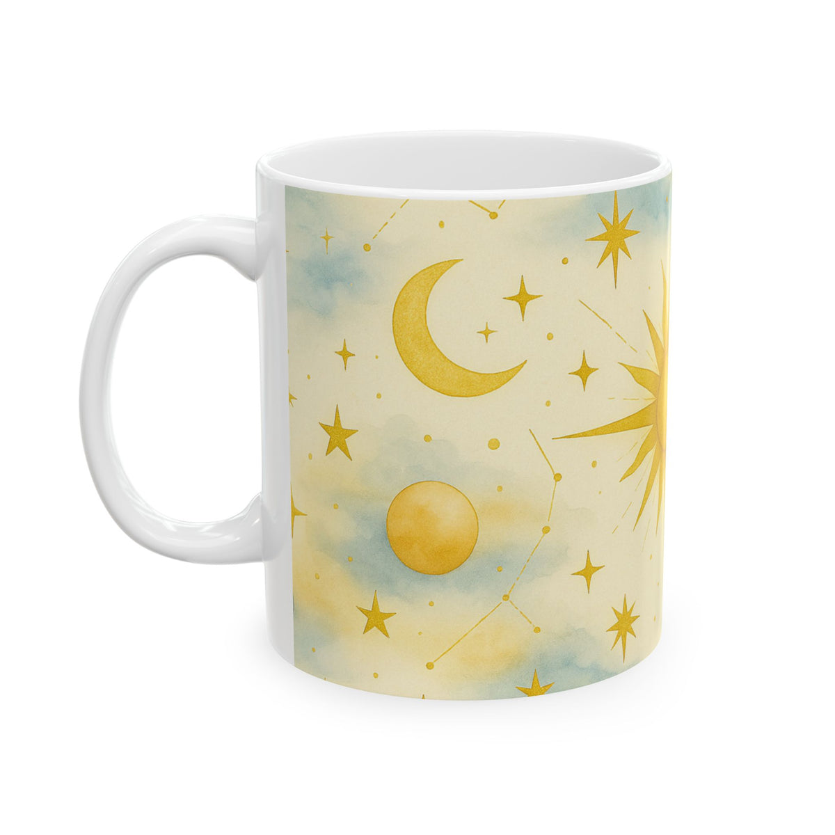 Celestial Sun and Moon-Celestial Dreams Collection- Mug 11oz - Starry Universe Design