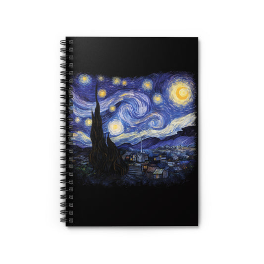 Starry Night Spiral Notebook — Ruled Journal for Writers & Artists