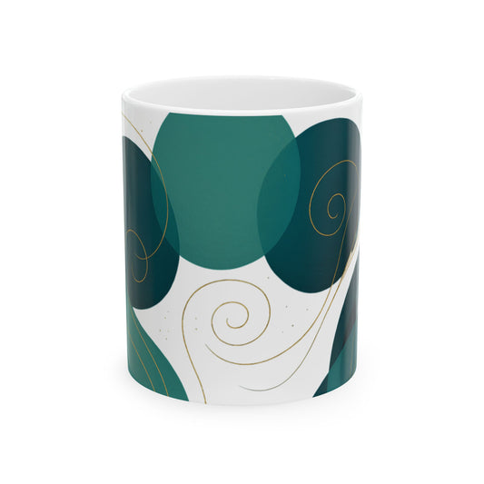 Ocean Mist 4- Colección Soulful-Taza de café con remolino abstracto (325 ml y 444 ml)