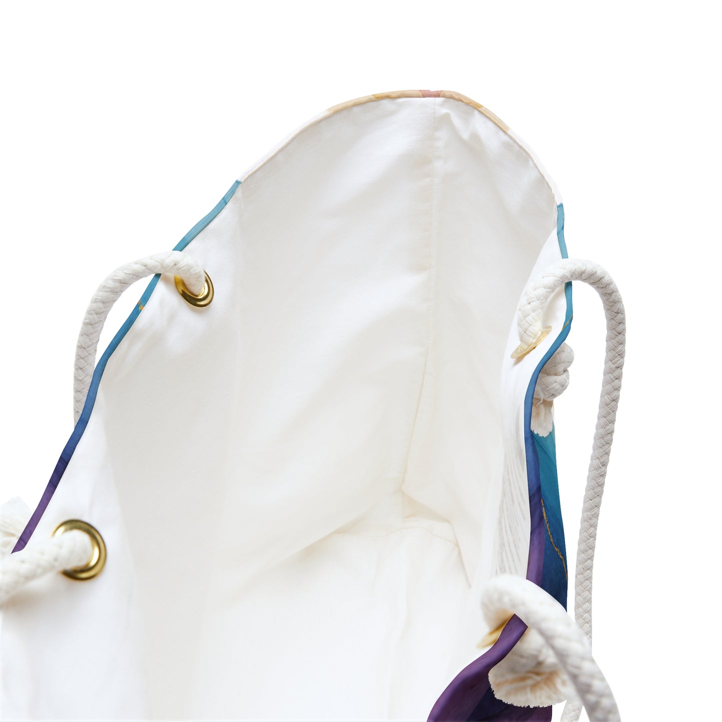 Abstract Watercolor Weekender Bag — Colorful Travel Tote with Gold Vein Detail