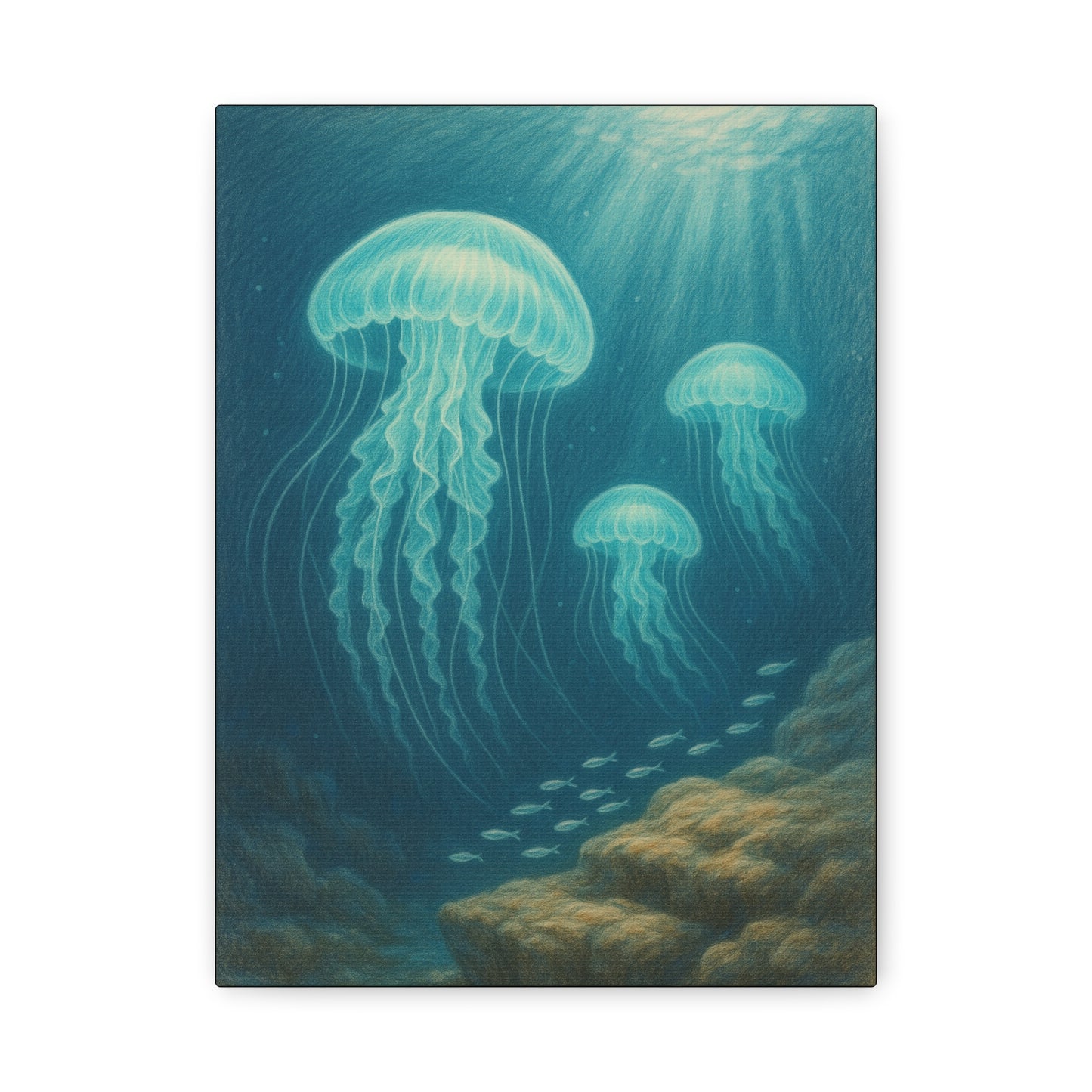 Jellyfish Ocean Canvas Print – Stretched Matte Wall Art