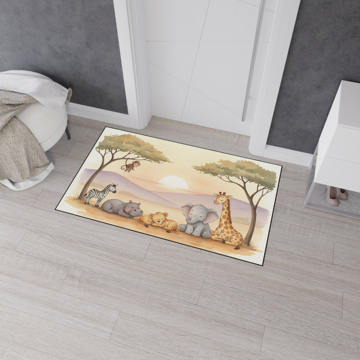 Sleepy Safari - Baby Safari Nursery Floor Mat for Nursey or  Kids' Play Area