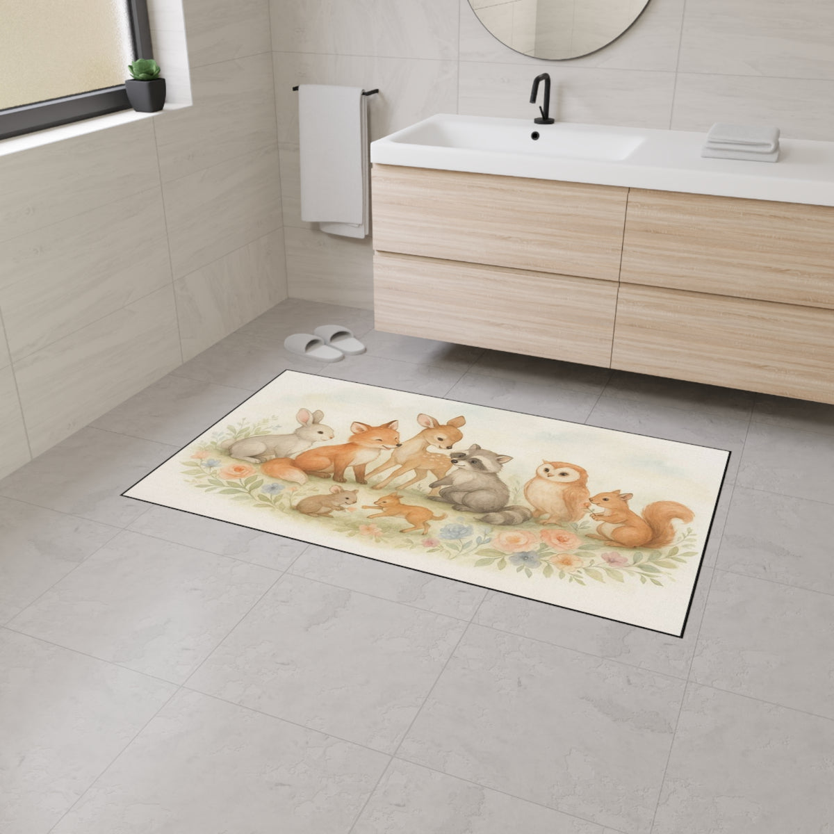 Woodland Friends Nursery Floor Mat — Modern Country Chic