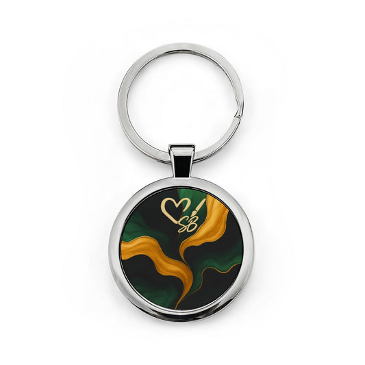 Miranda-2025 Artisan Luxe Collection-Round Stainless Steel Keychain