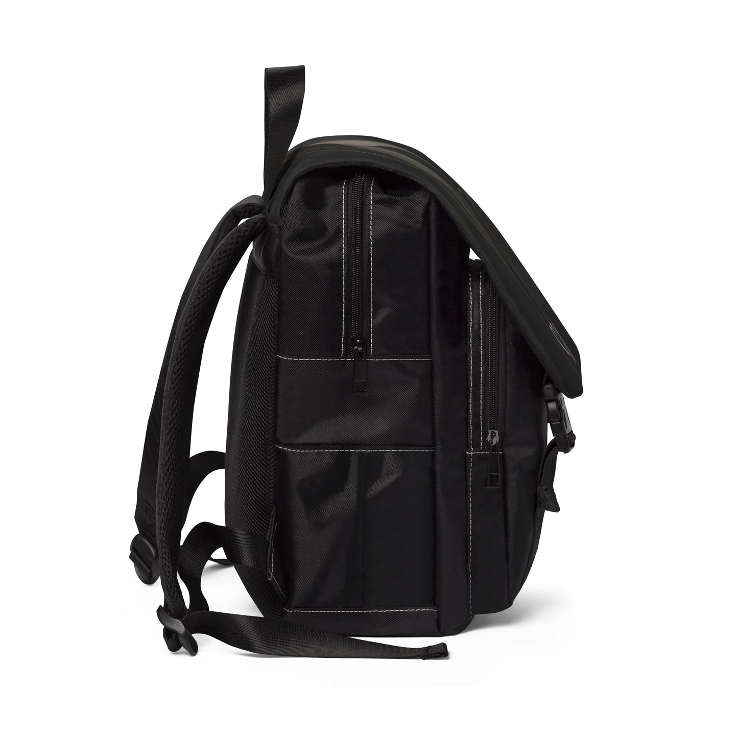 Shirley-Artisan Luxe collection- Backpack — Black Minimalist Shoulder Bag with Gold Heart Accent