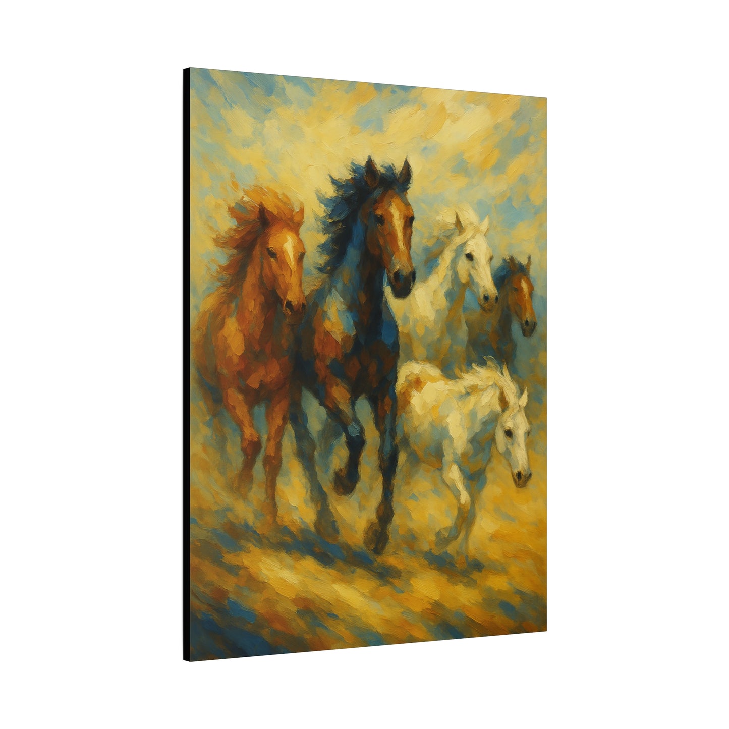 Galloping Wild Horses Matte Canvas Print — Stretched 1.25"