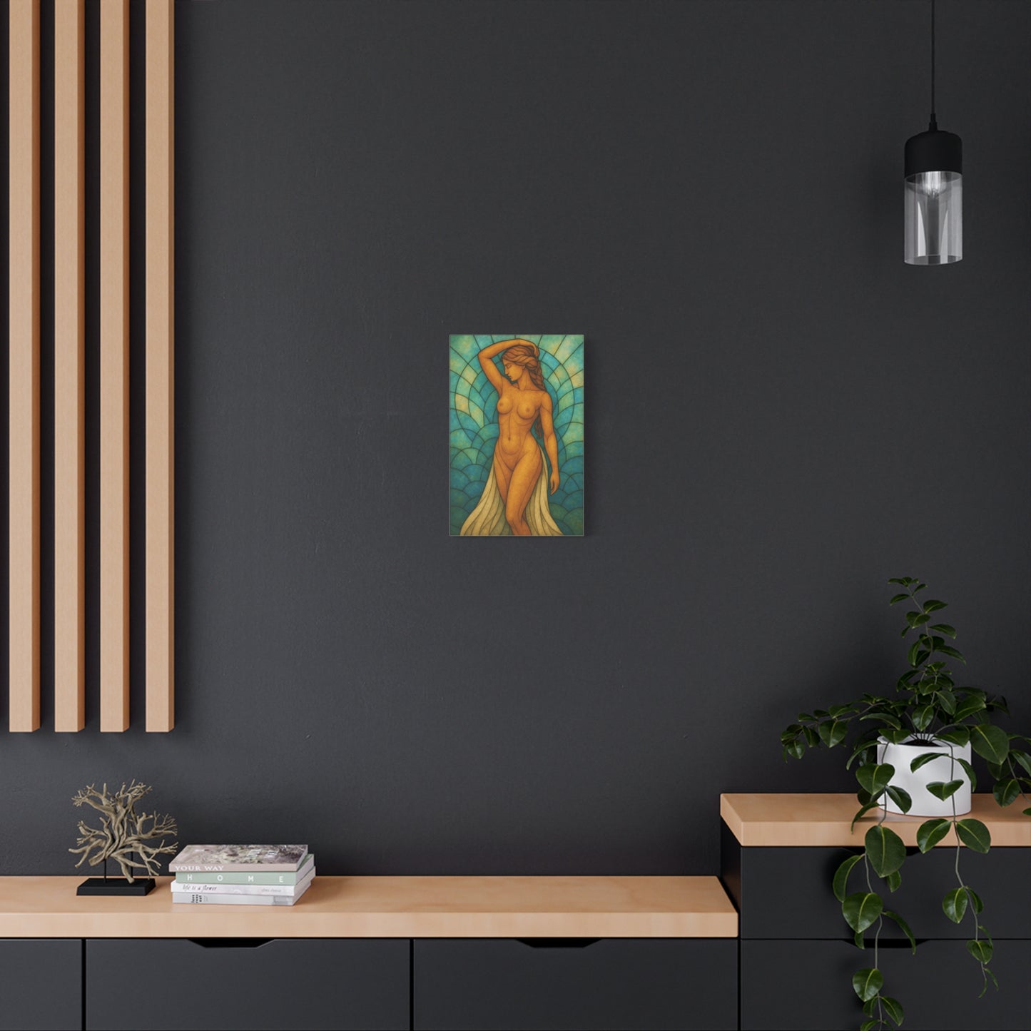 Etherial Stained Glass series -Stretched Canvas Art – Vibrant Figurative Design for Home Décor